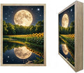 URVIP LED Glowing Photo Frame, 3D Starry-Sky Blue Moon Wall Art, 9x12 Inches by URVIP
