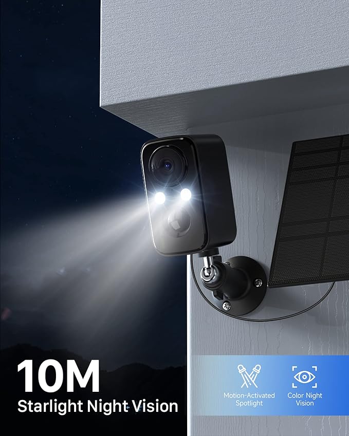 IHOXTX Security Cameras Wireless Outdoor, Flood Light Solar Cameras - Image 5