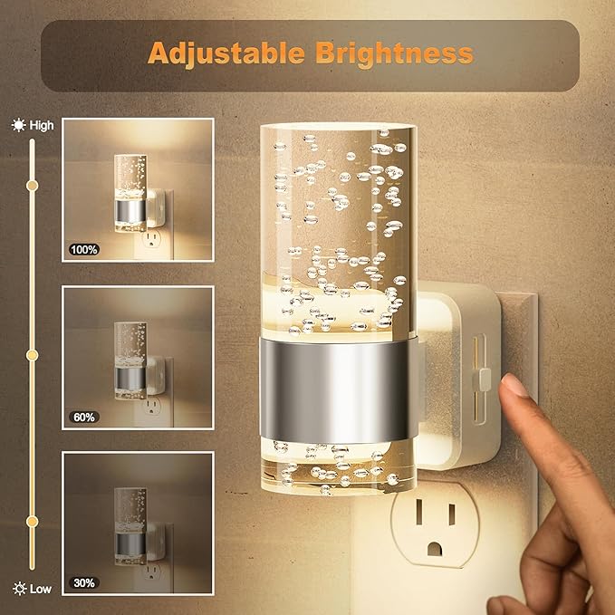 JandCase Night Light, Night Lights Plug into Wall, 2 Pack 3000K Warm White LED - Image 2