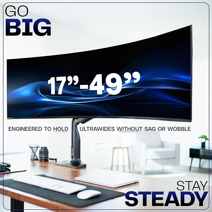 VIVO Aluminum Ultrawide Monitor Stand, Classic + USB, Fits up to 49 inch Screens - Image 3