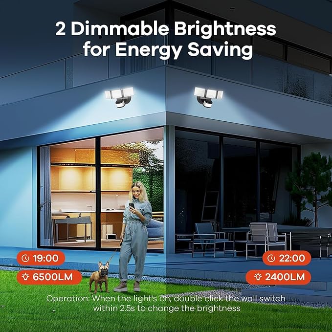 OREiN 10000LM Flood Lights Outdoor, 180°/75FT Motion Sensor Outdoor Lights 4 - Image 5