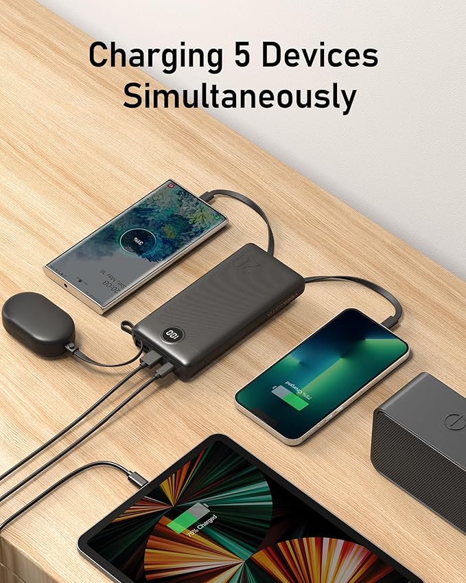 VEEKTOMX Portable Charger Built-in Cables, 20000mAh Power Bank - Image 5