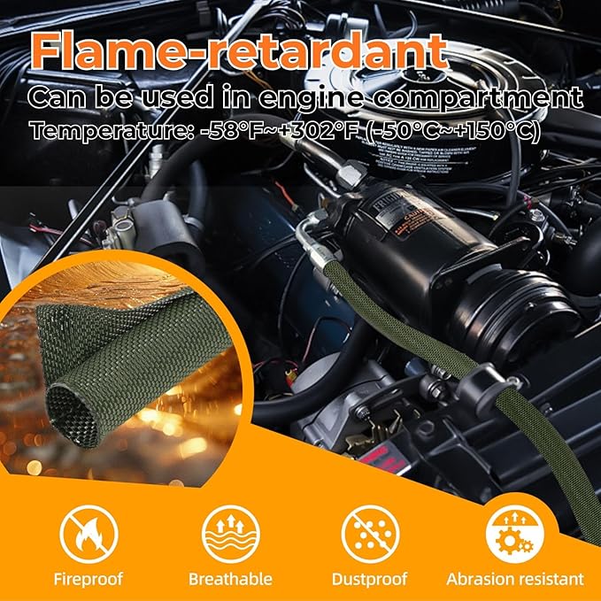 HOLED 1-1/2 inch Split Braided Cable Management Sleeve - Image 5