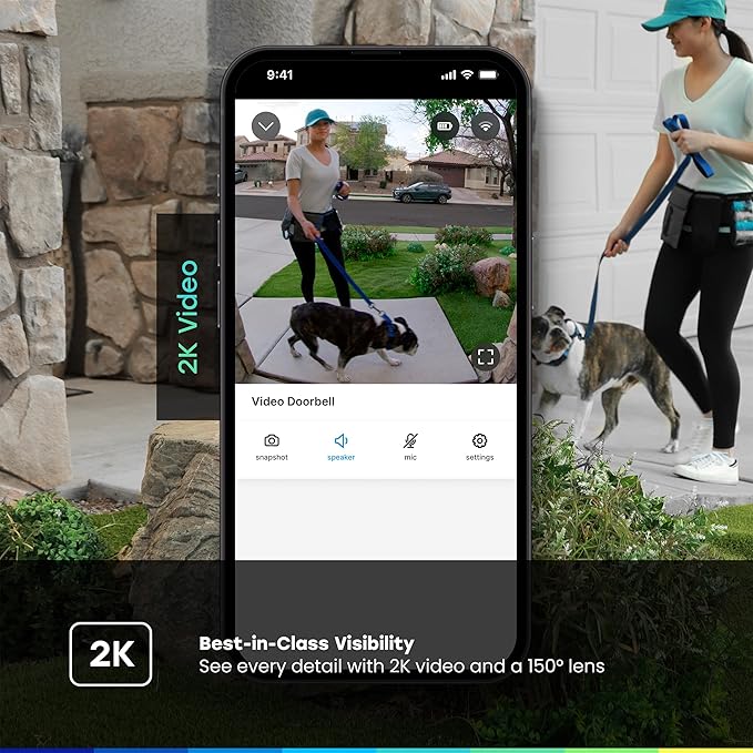 Chamberlain myQ Video Doorbell | 2K Camera, Battery/Wired, Color Night Vision - Image 5