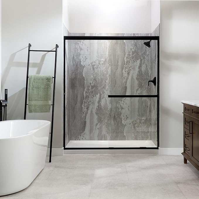 Palisade 78in x 60in x 30in Waterproof Vinyl Shower Surround Kit - Image 3