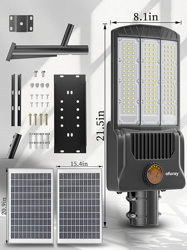 Ofuray OL-10600W Solar Street Lights Outdoor, 000mAh Solar Parking Lot Security - Image 7