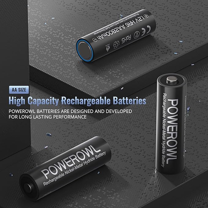 POWEROWL Rechargeable AA Batteries, 2800mAh High Capacity Double A Batteries - Image 2
