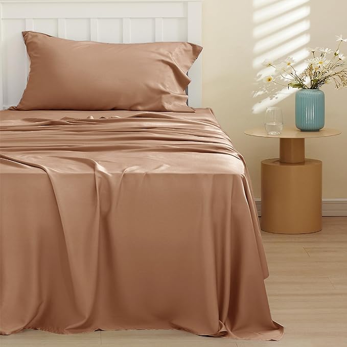 Bedsure Cooling Sheets Twin XL, Rayon Derived from Bamboo, Breathable & Soft - Image 2