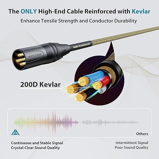 AA AUDIO ACCESSORY Gold Series Star Quad XLR Cables 10ft「Gold Plated Neutrik - Image 4