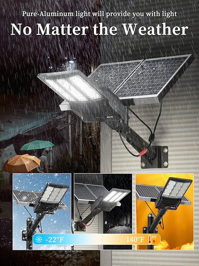 Ofuray OL-10600W Solar Street Lights Outdoor, 000mAh Solar Parking Lot Security - Image 4