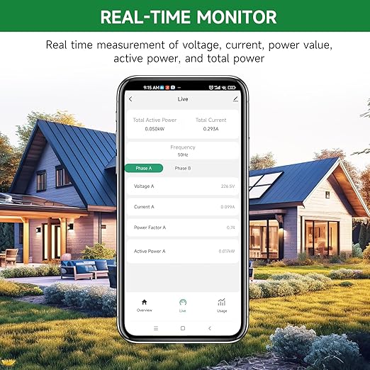 WiFi Energy Monitor with 2 * 200A Clamps, Real-Time Electricity Tracking - Image 5