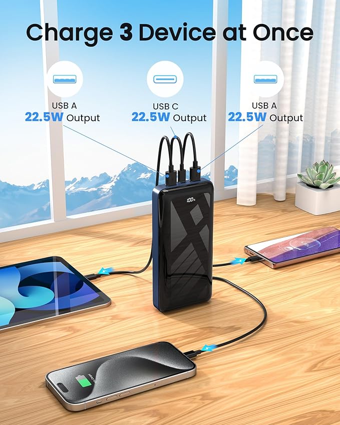 LOOPEAK Power Bank 50000mAh 22.5W Fast Charging Portable Charger, USB C Quick - Image 5