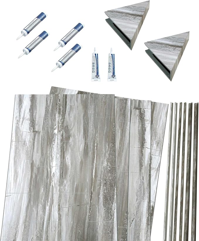 Palisade 78in x 60in x 36in Waterproof Vinyl Shower Surround Kit - Image 2