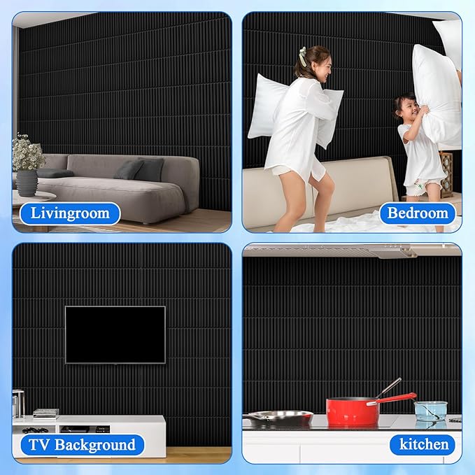 Nuanchu 90 Pcs 3D Slat Wall Panels 12 x 12 Inch PVC Fluted Textured Panel - Image 7