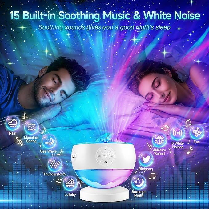 One Fire Northern Lights Projector, 300+Color Modes Galaxy Projector - Image 4