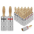 WGGE WG-009 Banana Plugs Audio Jack Connector, 24k Gold Dual Screw Lock Speaker by WGGE