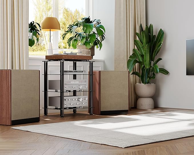 FITUEYES 4-Tier Media Stand Audio/Video Component Cabinet - Image 6