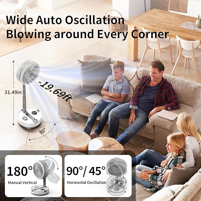 Socool 40000mAh Portable Fan Foldable Battery Rechargeable - Image 4