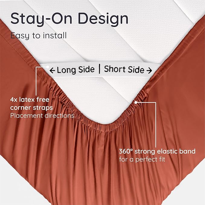 Bambaw 100% Viscose Derived from Bamboo Fitted Sheet Twin Size, Cooling Fitted - Image 5