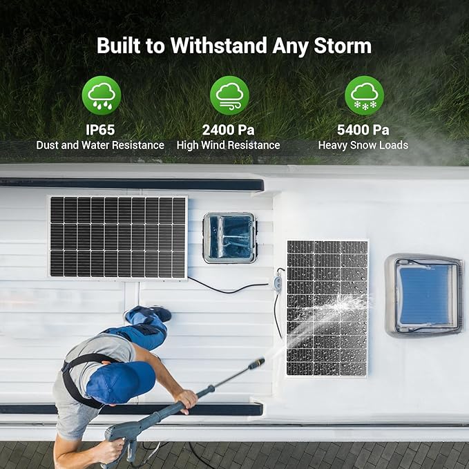 HQST Solar Panel 4pcs 100 Watt 12V Monocrystalline Solar Panel - Image 5