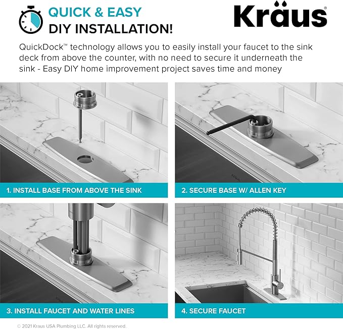 KRAUS Oletto Commercial Style Single Handle Pull Down Kitchen Faucet - Image 13