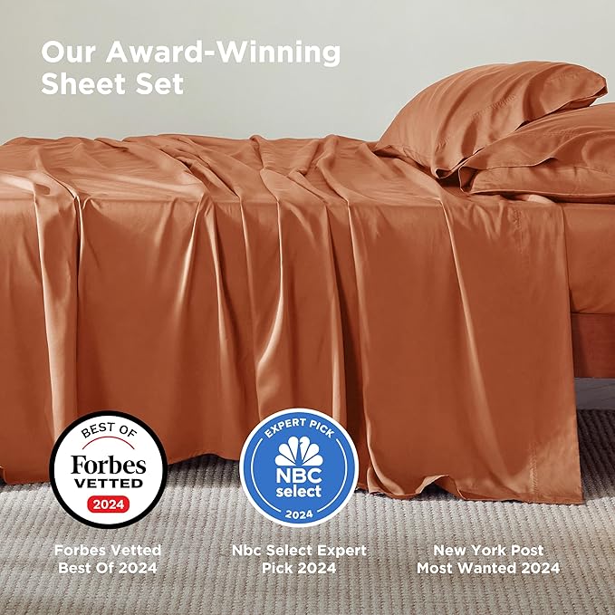 Bedsure Queen Sheet Set, Rayon Derived from Bamboo, Cooling Sheets, Breathable - Image 2