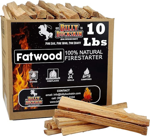 10lb Fatwood Fire Starter Sticks | 100% Natural Fire Starters by BillyBuckskinHomeandBeauty