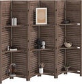 HOMCOM Room Divider, 6 Panel 67" Tall Wood Privacy Screen by HOMCOM