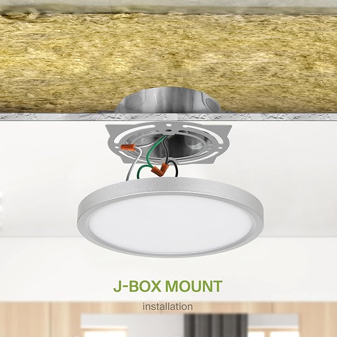 ASD LED 7" Round Flush Mount Ceiling Light Fixture, Low Profile Surface - Image 7