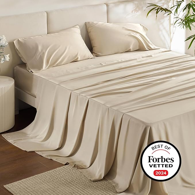 Bedsure Full Size Bed Sheets, Cooling Sheets, Rayon Derived from Bamboo - Image 8