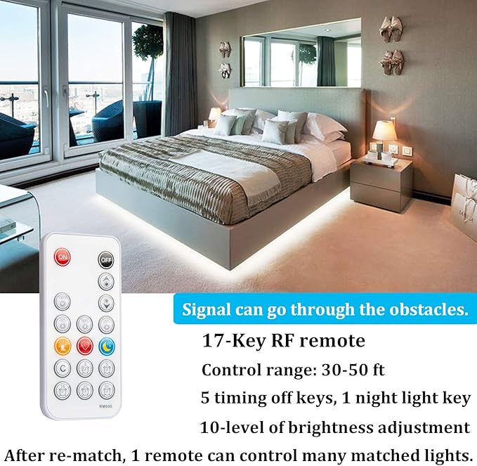 WOBANE White LED Strip Lights, Dimmable LED Light Strip Kit, 16.4ft Flexible - Image 2