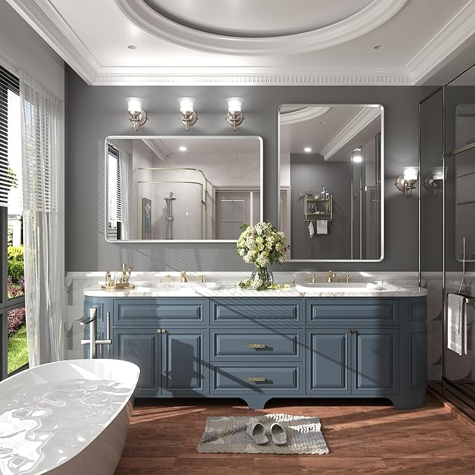 48x36 Inch Silver Bathroom Mirror - Image 5