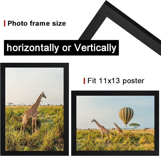 TKYGU 11x13 Picture Frame Set of 5, Wooden Frame 11x13 Wall Gallery Poster - Image 3