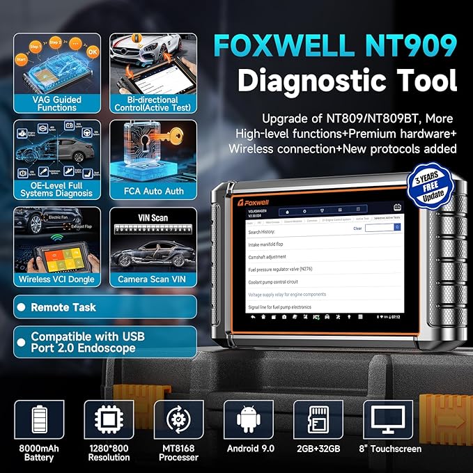 2026 Foxwell NT909 OBD2 Scanner Diagnostic Tool, All System Bidirectional - Image 5