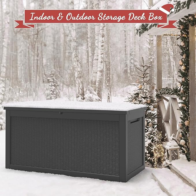 NUNU LAB Outdoor Storage Box, 320 Gallon Deck Box, Resin Waterproof Outside - Image 5