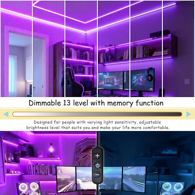 Aalnfe Purple Led Lights Strip for Bedroom Indoor Rope Lights Black Pagage Led - Image 4