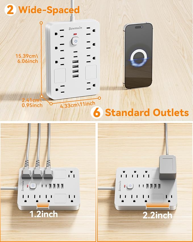 Bawmwim Surge Protector Power Strip - Image 4
