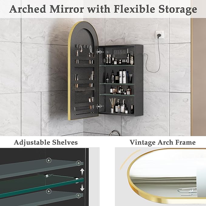 Gold Arched Bathroom Cabinet - Image 5