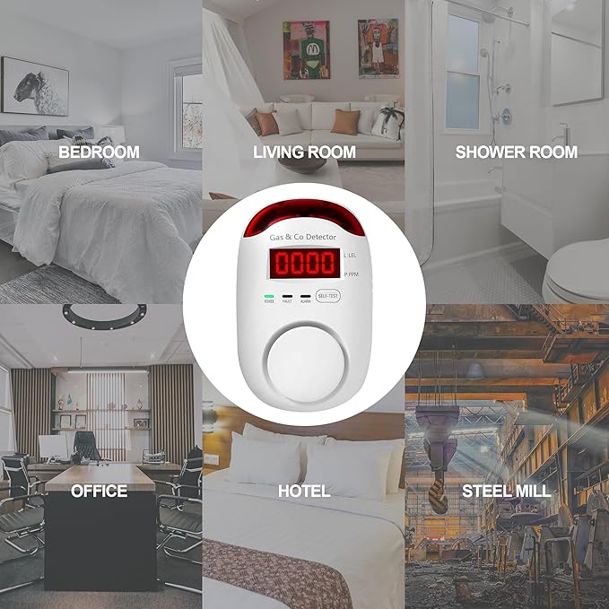 Combination Gas & Carbon Monoxide Detectors Plug in, Hembisen 2-in-1 Natural - Image 5