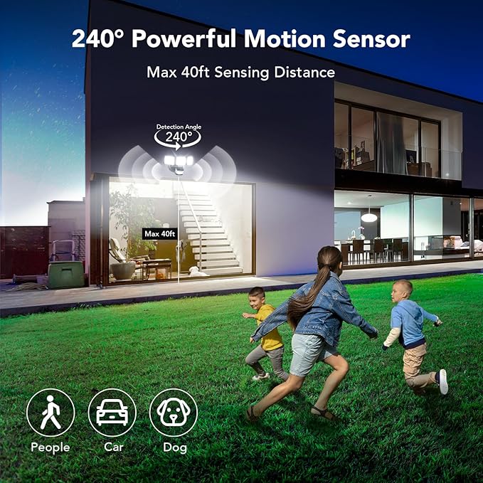 OREiN 2-Pack Motion Sensor Outdoor Flood Lights, 26W 3500LM LED Security Lights - Image 3