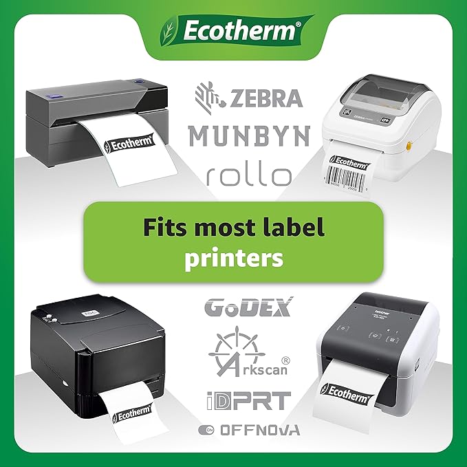 2.25" x 2" Thermal Labels | 4 Rolls | 2940 Labels | fits Zebra, Offnova Thermal - Image 5