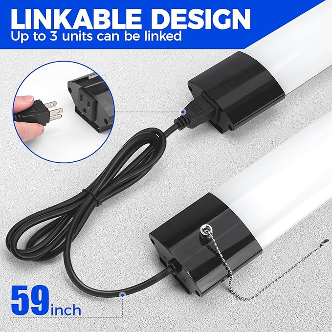 Barrina BS84 LED Shop Light for Garage, 5000K Linkable Light Fixture for - Image 6