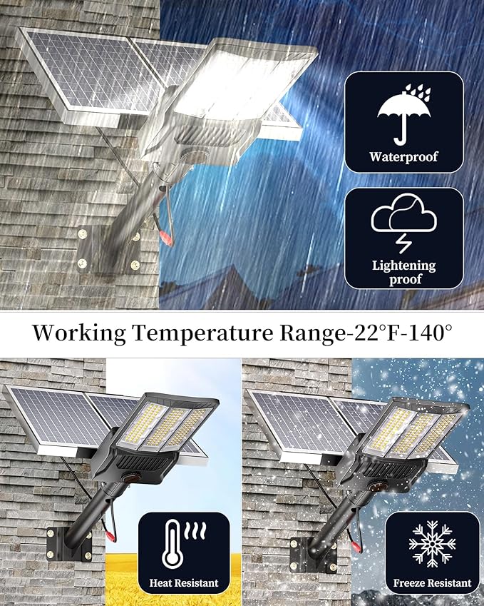 Ofuray Of-11000W Solar Street Lights Outdoor, 800000LM Solar Security Flood - Image 7