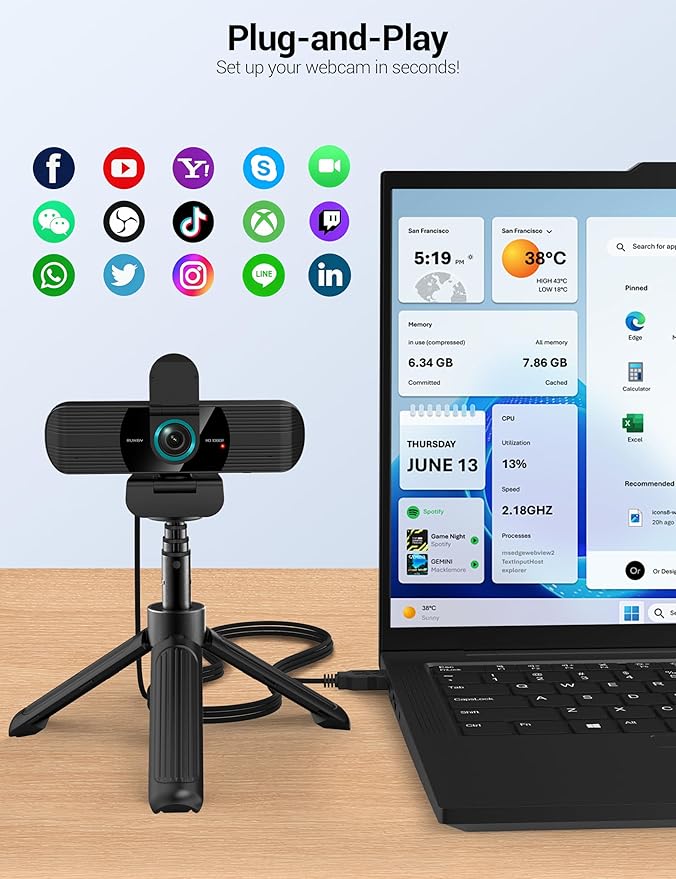 RUWBY Full HD 1080P Webcam - Image 3