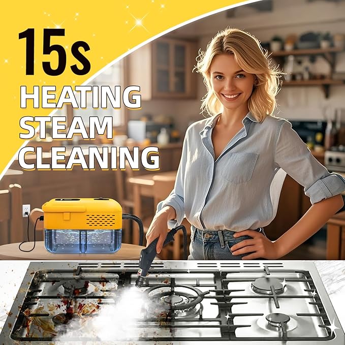 Heavy Duty Handheld Steam Cleaner, 15s Heat-Up, 9-Level Adjustable 2500W - Image 3