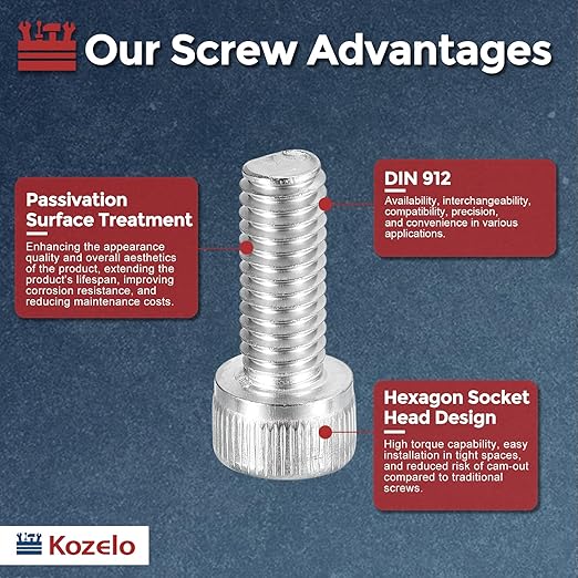 Kozelo 100pcs Socket Head Cap Screws - Image 3