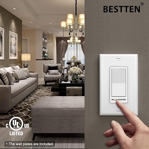 BESTTEN 6 Pack Dimmer Light Switch, LED Dimmer Switch, Single-Pole or 3-Way - Image 9