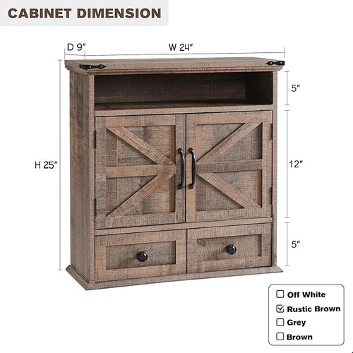 ACCOHOHO Bathroom Wall Cabinet, Farmhouse 24" Wide Medicine Cabinet - Image 2