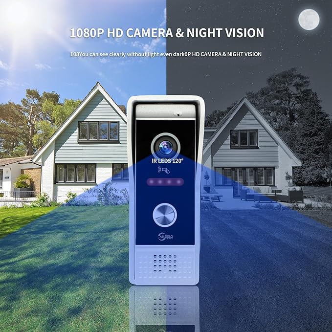 Video Doorbell Intercom System, 10 Inches Touch Screen Video Doorbell Door - Image 5