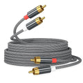 AGVEE 25ft RCA Cable, 2 RCA Male Thickened Six Claws Plug Stereo Auxiliary by AGVEE